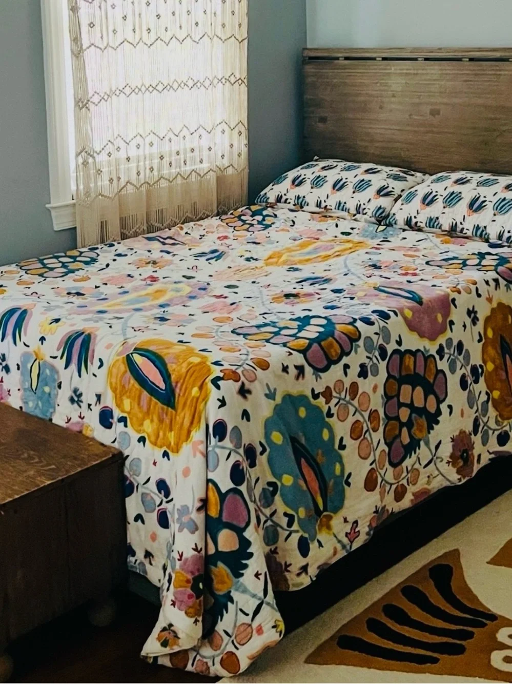 Anthropologie Gertrude Cotton Printed Quilt Full Size